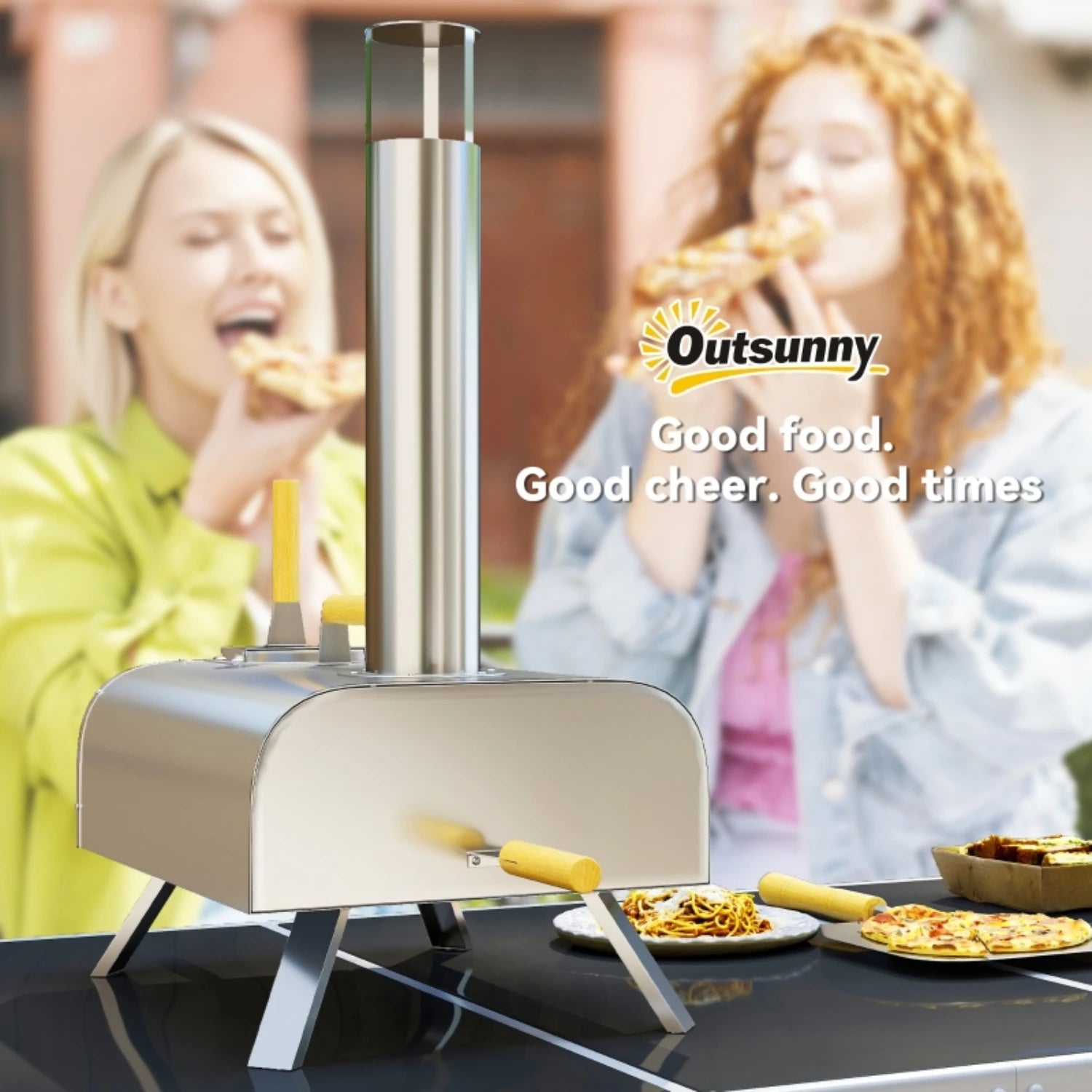 Four à Pizza Extérieur Portable en Inox – Cuisson au Bois, Prêt en 20 Minutes