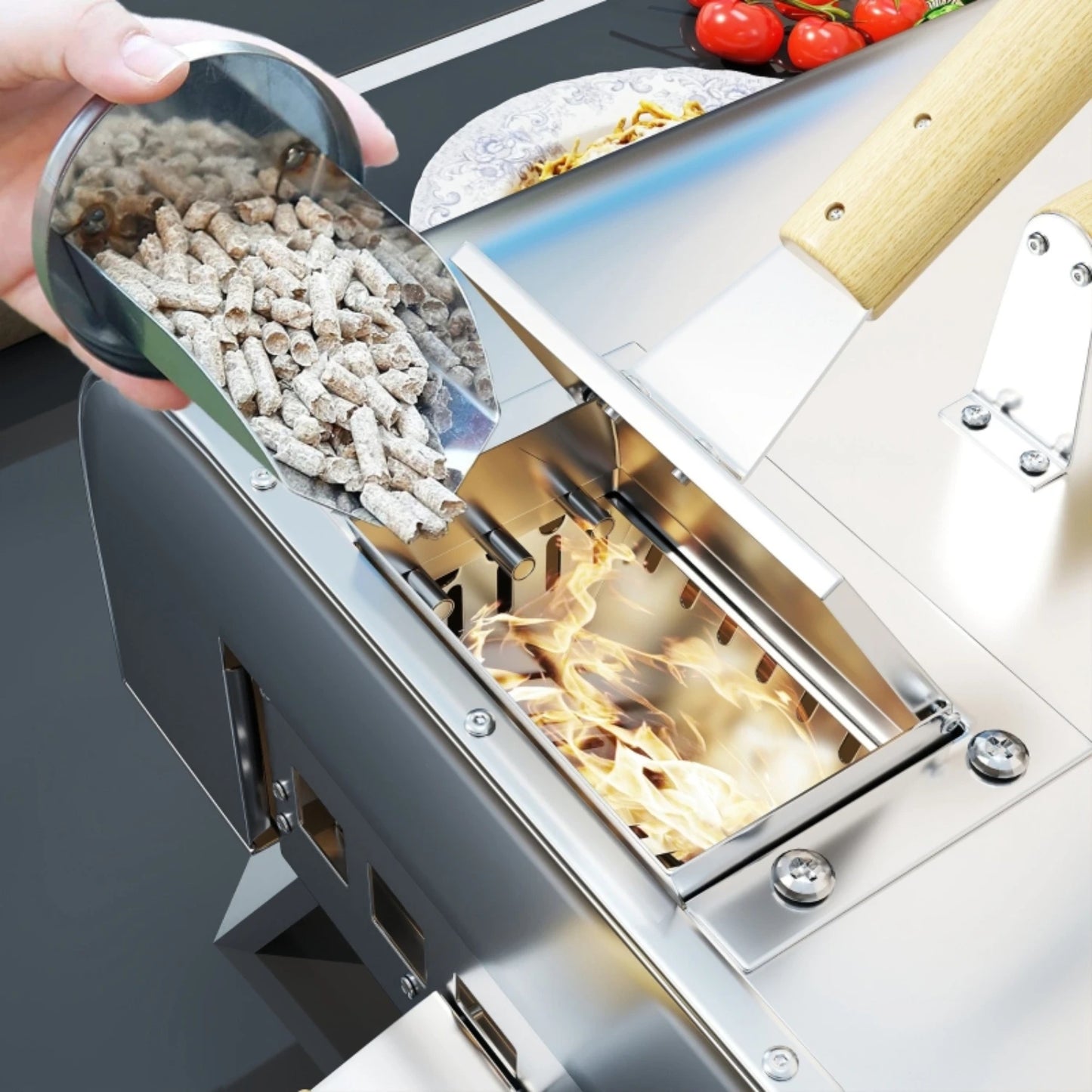 Four à Pizza Extérieur Portable en Inox – Cuisson au Bois, Prêt en 20 Minutes